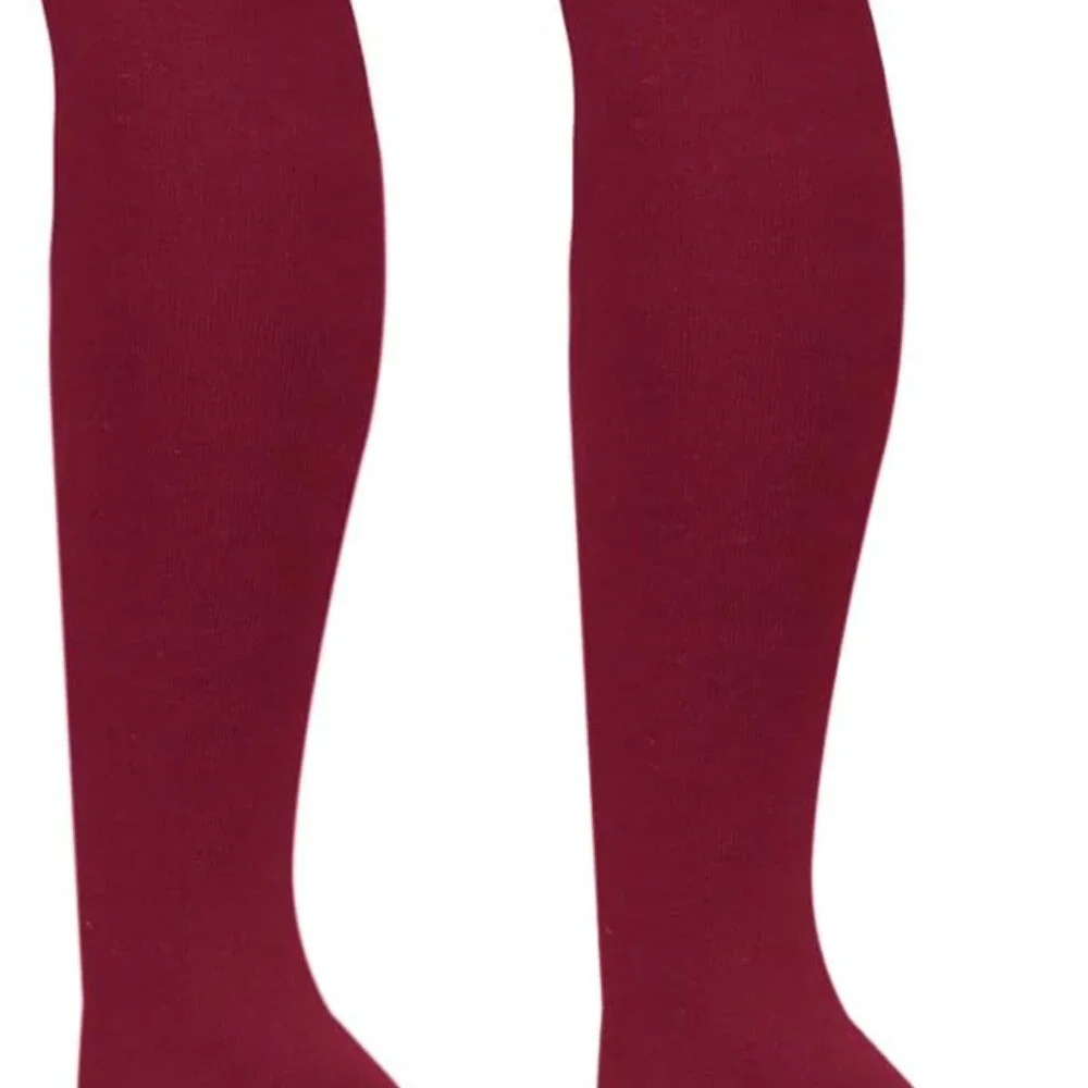 Burgundy Over the Knee Thigh High Socks